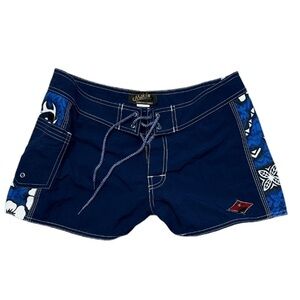 Maki’s Aloha Navy Board Short Swim Side Pocket
